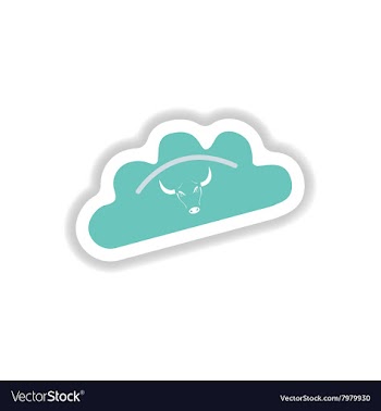 Stylish paper sticker on white dumplings with veal vector image