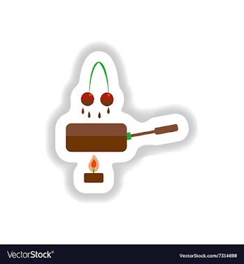 Stylish paper sticker sweet cherry chocolate vector image