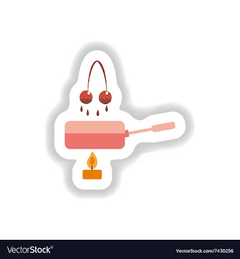 Stylish paper sticker sweet cherry chocolate vector image