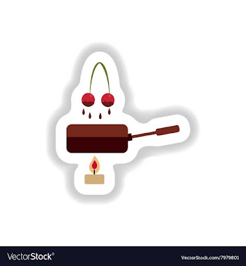 Stylish paper sticker sweet cherry chocolate vector image