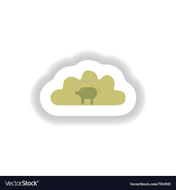 Stylish paper sticker Ukrainian dumplings with vector image