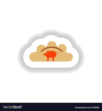 Stylish paper sticker Ukrainian dumplings with vector image