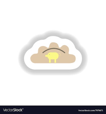Stylish paper sticker Ukrainian dumplings with vector image