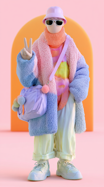 Stylish Person in Pastel Fashion