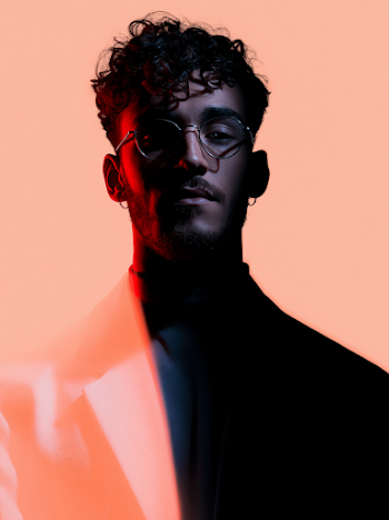 Stylish Professional Portrait with Creative Lighting
