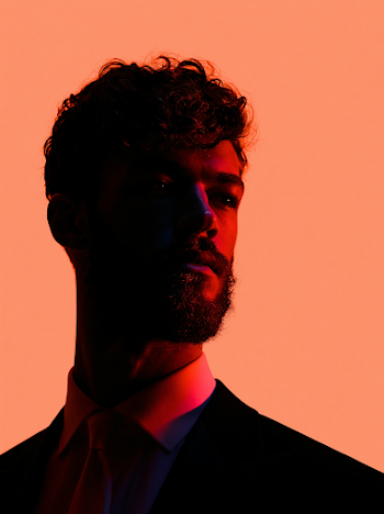 Stylish Profile Portrait with Dramatic Lighting
