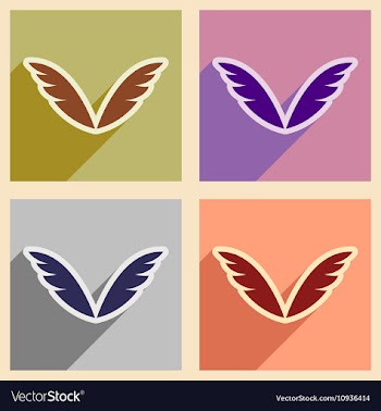 Stylish set wings of an eagle vector image