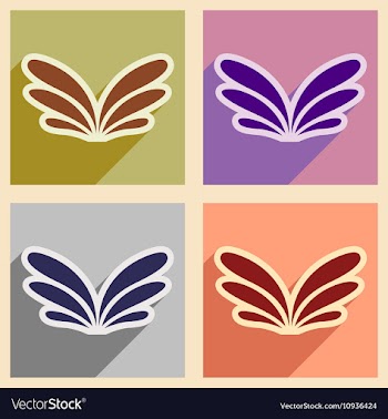 Stylish set wings of an eagle vector image