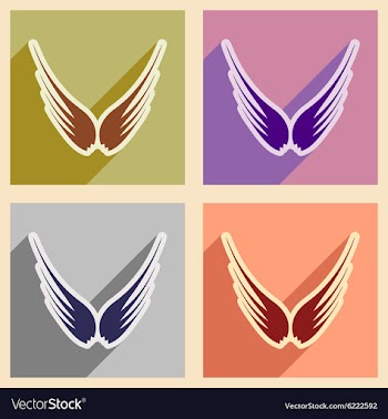 Stylish set wings of an eagle vector image