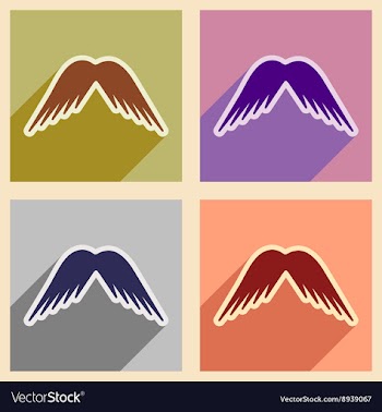 Stylish set wings of an eagle vector image