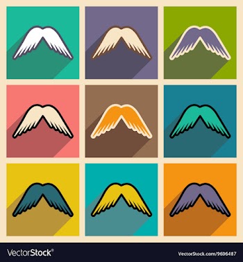 Stylish set wings of an eagle vector image