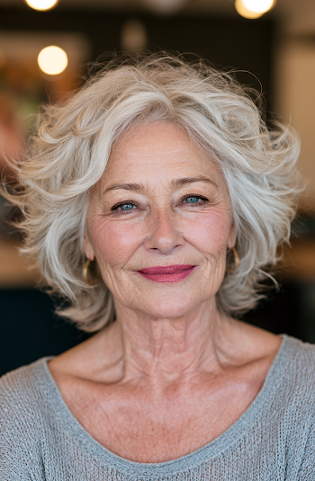 Stylish Short Layered Hairstyle for Older Women