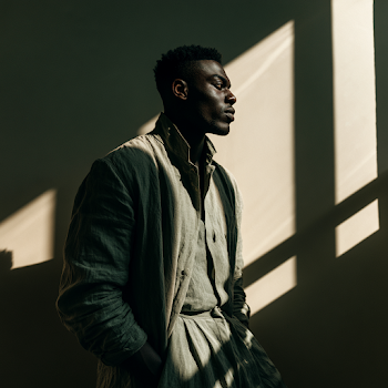 Stylish Side Profile Portrait with Dramatic Lighting