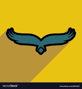 Stylish silhouette eagle logo vector image