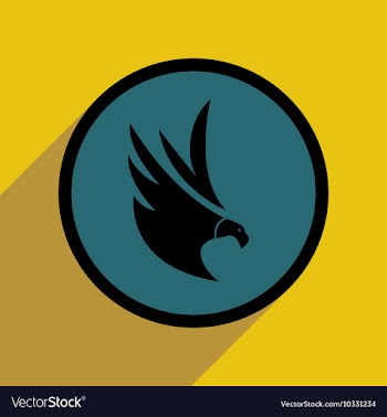 Stylish silhouette eagle logo vector image