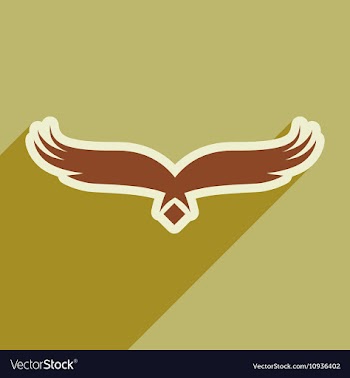 Stylish silhouette eagle logo vector image