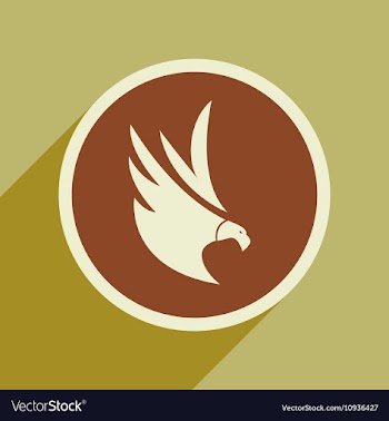 Stylish silhouette eagle logo vector image