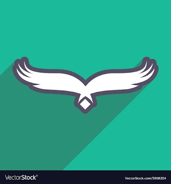 Stylish silhouette eagle logo vector image