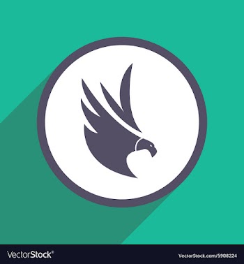 Stylish silhouette eagle logo vector image
