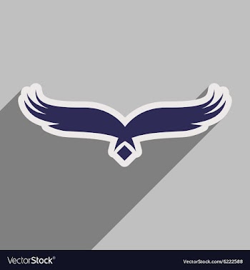 Stylish silhouette eagle logo vector image