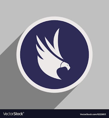Stylish silhouette eagle logo vector image