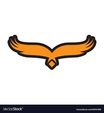 Stylish silhouette eagle logo vector image