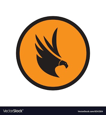 Stylish silhouette eagle logo vector image