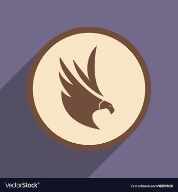 Stylish silhouette eagle logo vector image