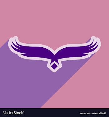 Stylish silhouette eagle logo vector image