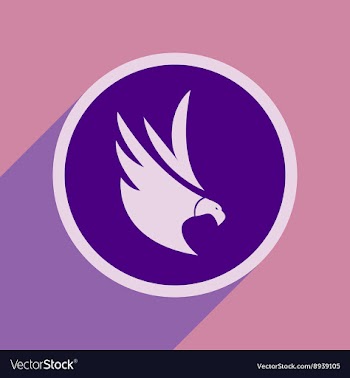 Stylish silhouette eagle logo vector image