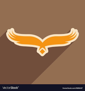 Stylish silhouette eagle logo vector image