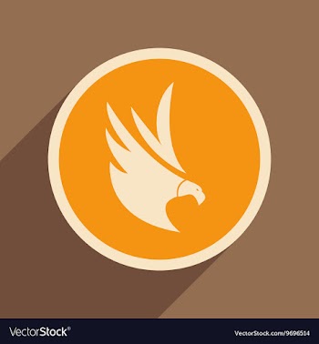 Stylish silhouette eagle logo vector image