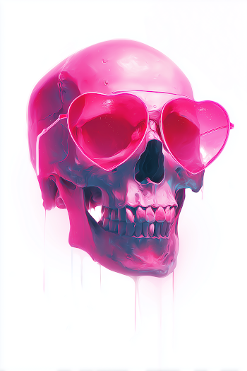 Stylish Skull with Heart Sunglasses