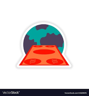 Stylish sticker on paper banknotes and globe vector image