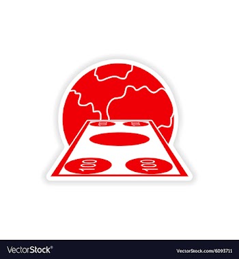 Stylish sticker on paper banknotes and globe vector image