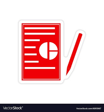 Stylish sticker on paper business papers and pen vector image