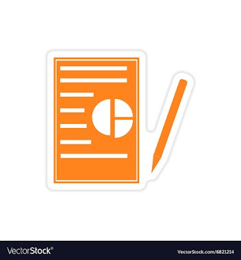 Stylish sticker on paper business papers and pen vector image