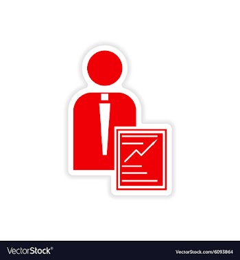 Stylish sticker on paper businessman and economic vector image