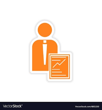 Stylish sticker on paper businessman and economic vector image