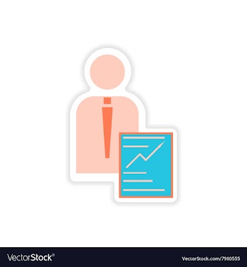 Stylish sticker on paper businessman and economic vector image