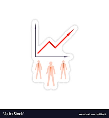 Stylish sticker on paper businessmen and schedule vector image