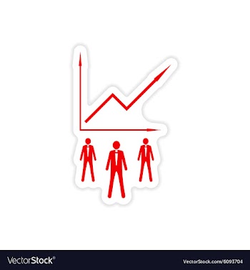 Stylish sticker on paper Businessmen and schedule vector image