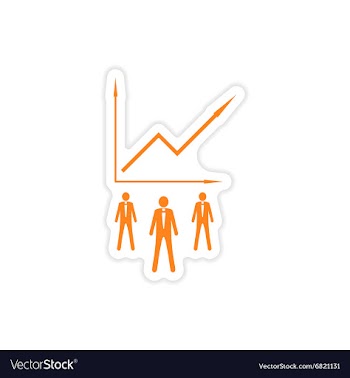 Stylish sticker on paper Businessmen and schedule vector image