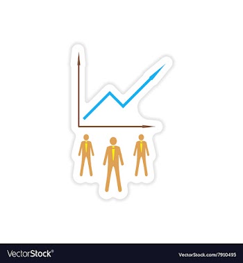 Stylish sticker on paper Businessmen and schedule vector image