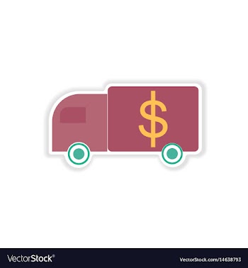 Stylish sticker on paper car and money vector image