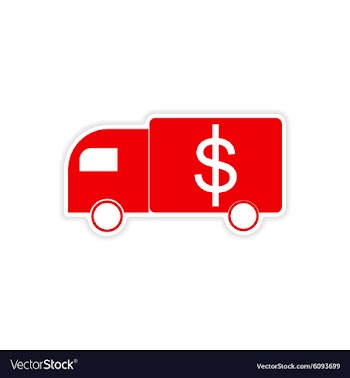 Stylish sticker on paper car and money vector image