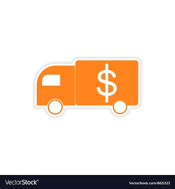 Stylish sticker on paper car and money vector image