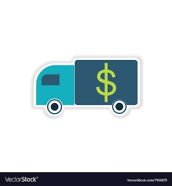 Stylish sticker on paper car and money vector image