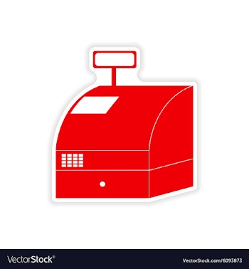 Stylish sticker on paper cash register shopping vector image