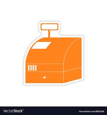Stylish sticker on paper cash register shopping vector image